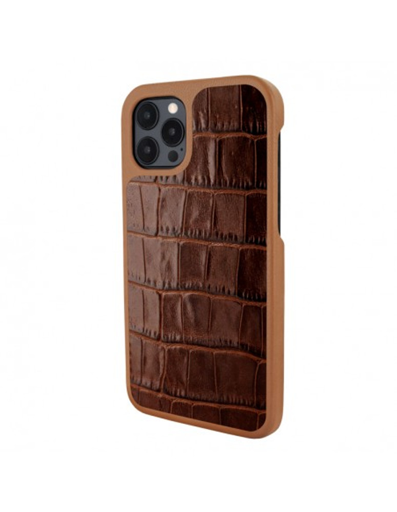 Piel Frama iPhone 13 Pro Max LuxInlay Leather Case - Brown Cowskin-Crocodile