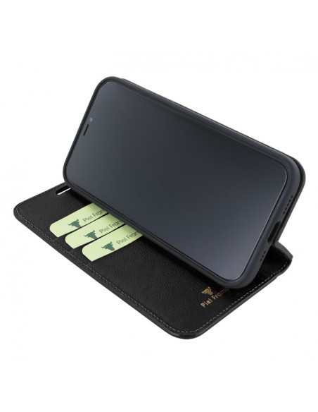 Piel Frama iPhone 13 Pro Max FramaSlimCards Leather Case - Black Cowskin-Crocodile