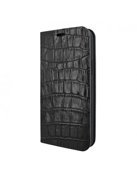 Piel Frama iPhone 13 Pro Max FramaSlimCards Leather Case - Black Cowskin-Crocodile