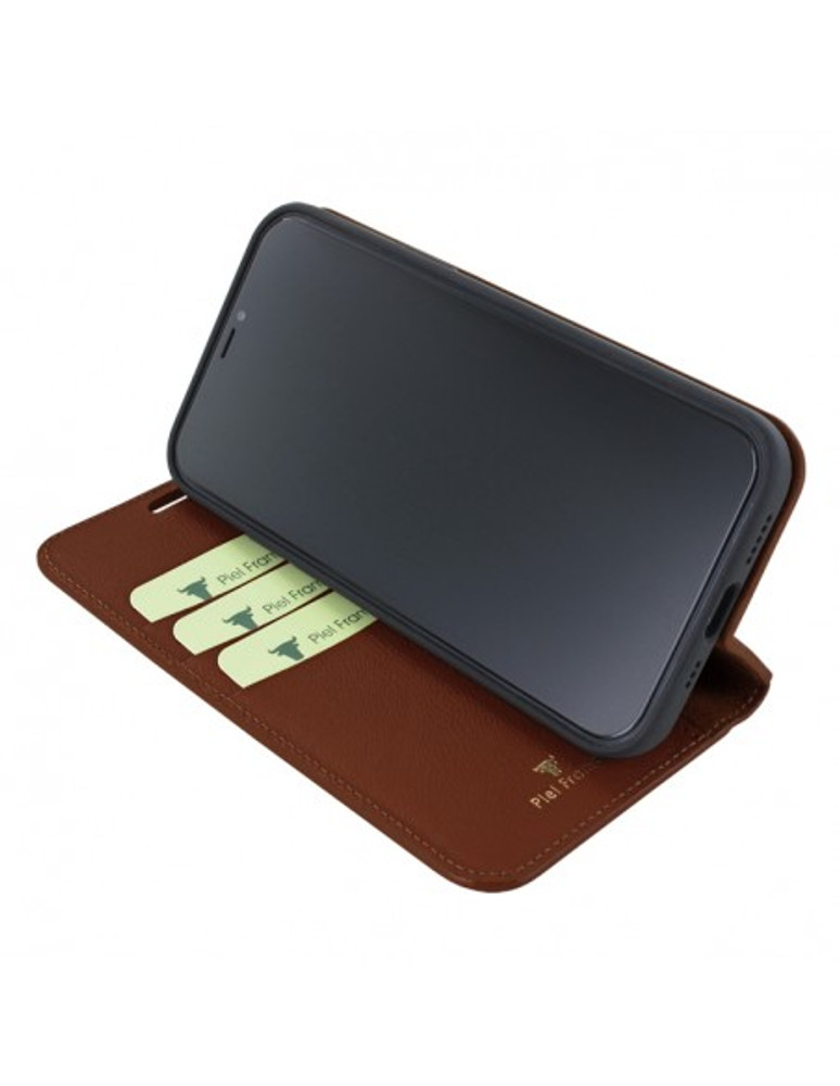 Piel Frama iPhone 13 Pro Max FramaSlimCards Leather Case - Brown Cowskin-Crocodile