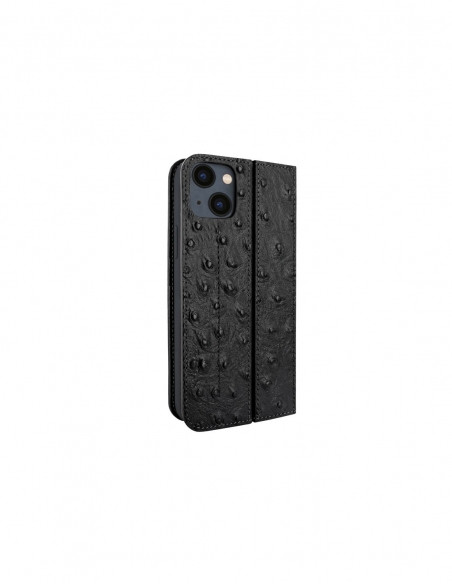 Piel Frama iPhone 14 FramaSlimCards Leather Case - Black Cowskin-Ostrich