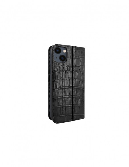 Piel Frama iPhone 14 FramaSlimCards Leather Case - Black Cowskin-Crocodile