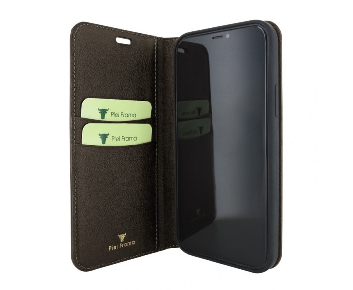 Piel Frama iPhone 14 FramaSlimCards Leather Case - Brown Cowskin-Lizard