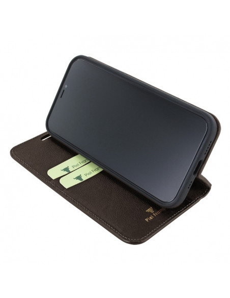 Piel Frama iPhone 14 FramaSlimCards Leather Case - Brown Cowskin-Lizard