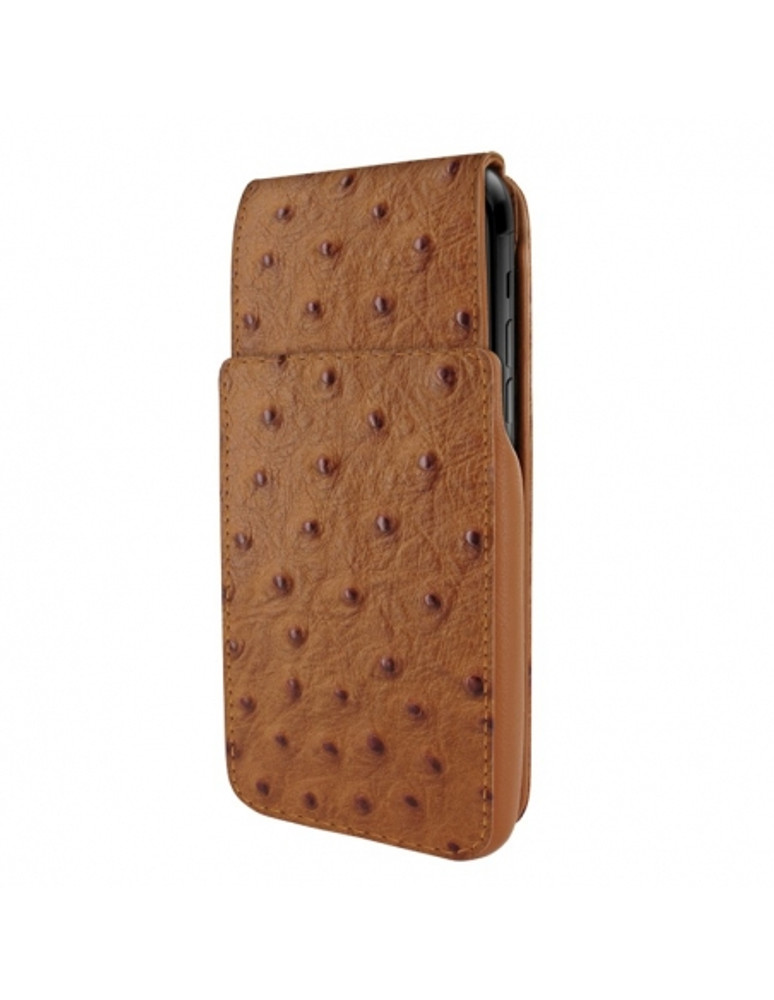 Piel Frama iPhone 14 Pro | iPhone 14 iMagnum Leather Case - Tan Cowskin-Ostrich