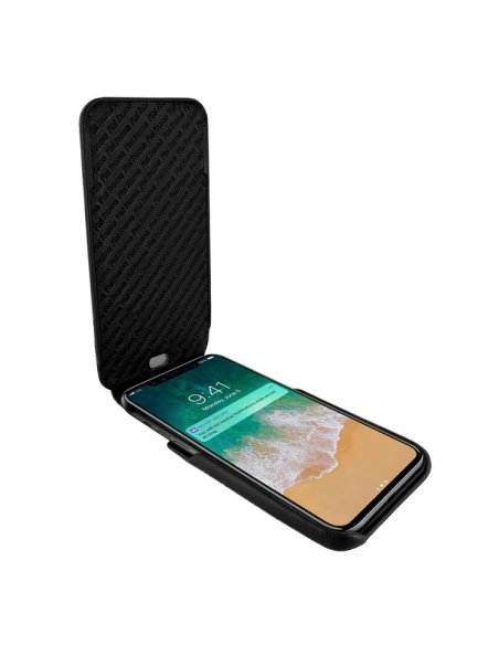 Piel Frama iPhone 14 Pro | iPhone 14 iMagnum Leather Case - Black Cowskin-Ostrich