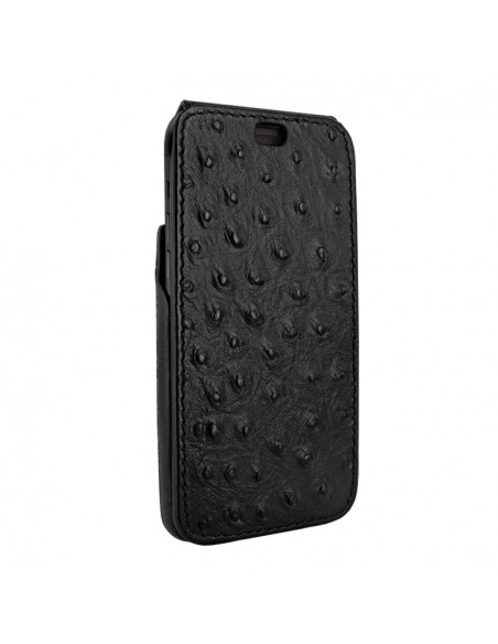 Piel Frama iPhone 14 Pro | iPhone 14 iMagnum Leather Case - Black Cowskin-Ostrich