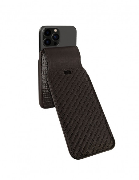 Piel Frama iPhone 14 Pro | iPhone 14 iMagnum Leather Case - Brown Cowskin-Lizard