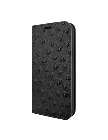 Piel Frama iPhone 14 Plus FramaSlimCards Leather Case - Black Cowskin-Ostrich