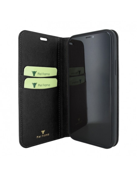 Piel Frama iPhone 14 Plus FramaSlimCards Leather Case - Black Cowskin-Crocodile