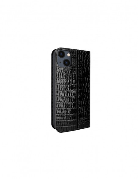 Piel Frama iPhone 14 Plus FramaSlimCards Leather Case - Black Cowskin-Lizard