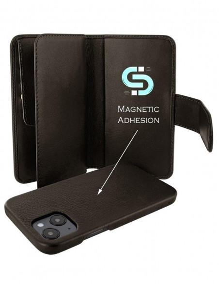 Piel Frama iPhone 14 Plus WalletMagnum Leather Case - Brown Cowskin-Lizard