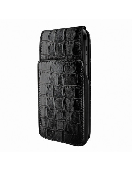 Piel Frama iPhone 14 Pro Max | iPhone 14 Plus iMagnum Leather Case - Black Cowskin-Crocodile
