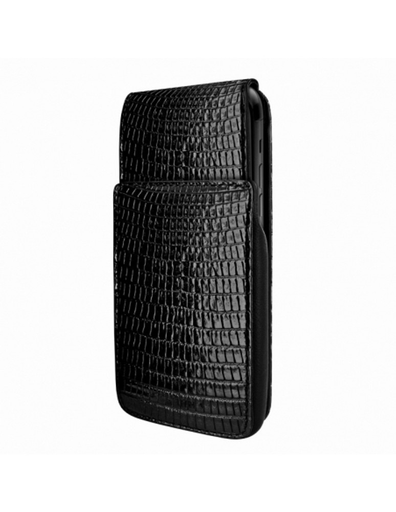 Piel Frama iPhone 14 Pro Max | iPhone 14 Plus iMagnum Leather Case - Black Cowskin-Lizard