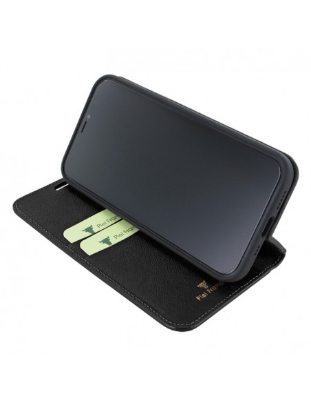 Piel Frama iPhone 14 Pro FramaSlimCards Leather Case - Black Cowskin-Lizard