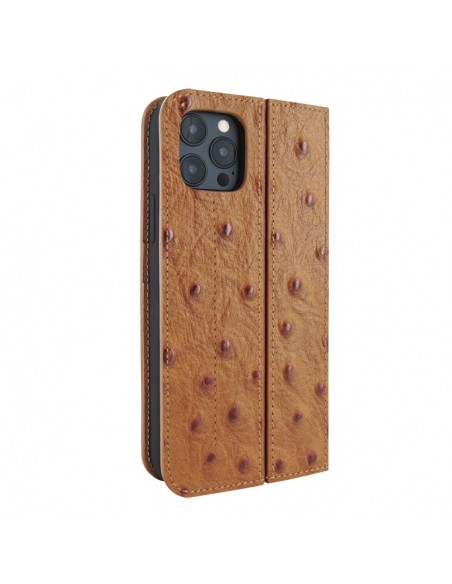 Piel Frama iPhone 14 Pro Max FramaSlimCards Leather Case - Tan Cowskin-Ostrich