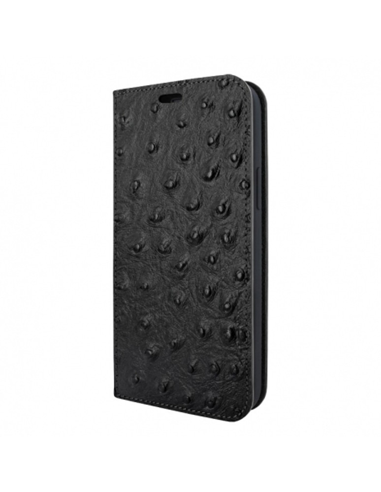 Piel Frama iPhone 14 Pro Max FramaSlimCards Leather Case - Black Cowskin-Ostrich