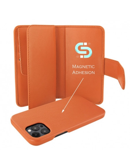Piel Frama iPhone 14 Pro Max WalletMagnum Leather Case - Orange