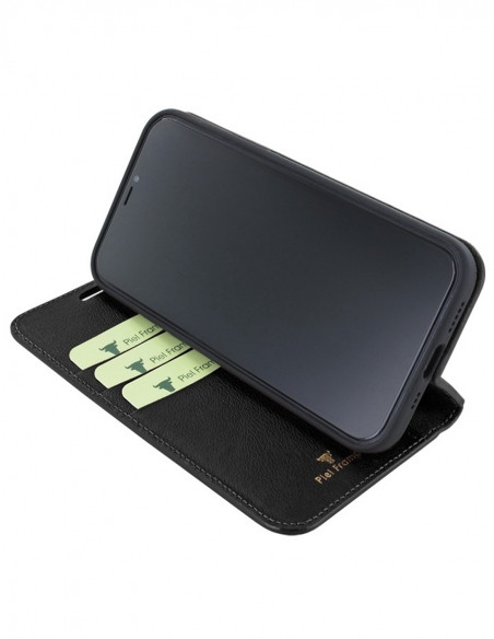 Piel Frama iPhone 15 Plus Black Ostrich FramaSlim Leather Case