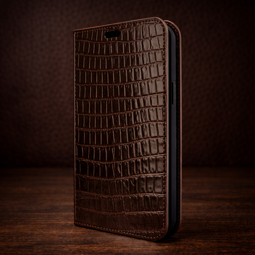 Piel Frama iPhone 15 Plus Brown Lizard FramaSlim Leather Case