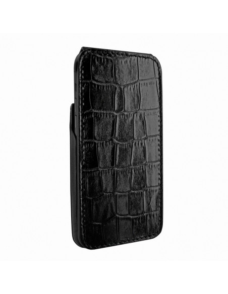 Piel Frama iPhone 15 Plus Black Crocodile iMagnum Leather Case