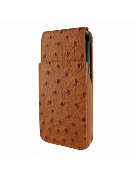 Piel Frama iPhone 15 Plus Tan Ostrich iMagnum Leather Case