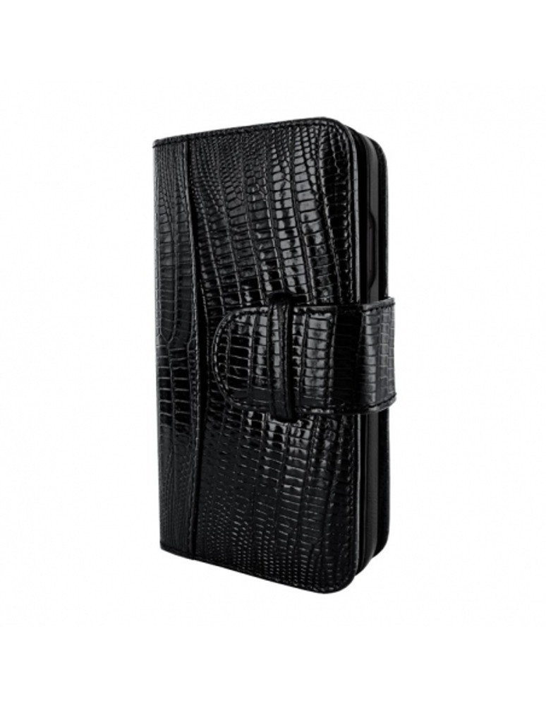 Piel Frama iPhone 15 Plus Black Lizard WalletMagnum Leather Case
