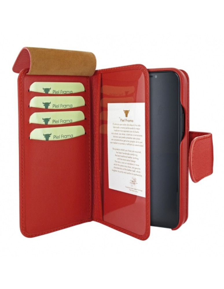Piel Frama iPhone 15 Plus Red WalletMagnum Leather Case