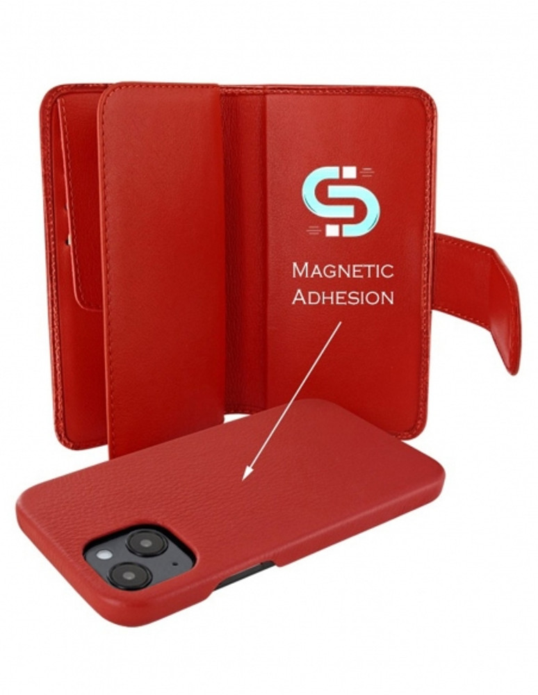Piel Frama iPhone 15 Plus Red WalletMagnum Leather Case
