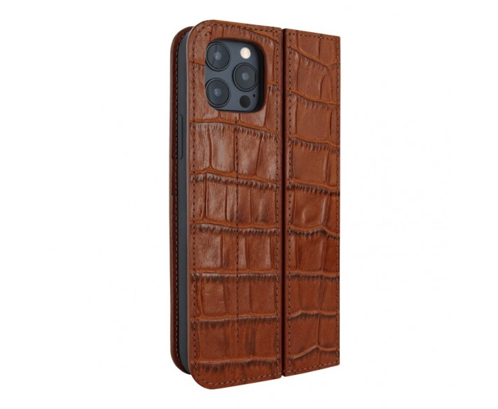 Piel Frama iPhone 15 Pro Max Brown Crocodile FramaSlim Leather Case