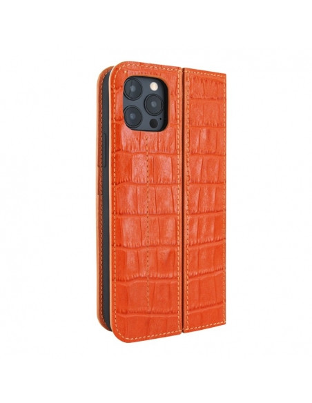 Piel Frama iPhone 15 Pro Orange Crocodile FramaSlim Leather Case