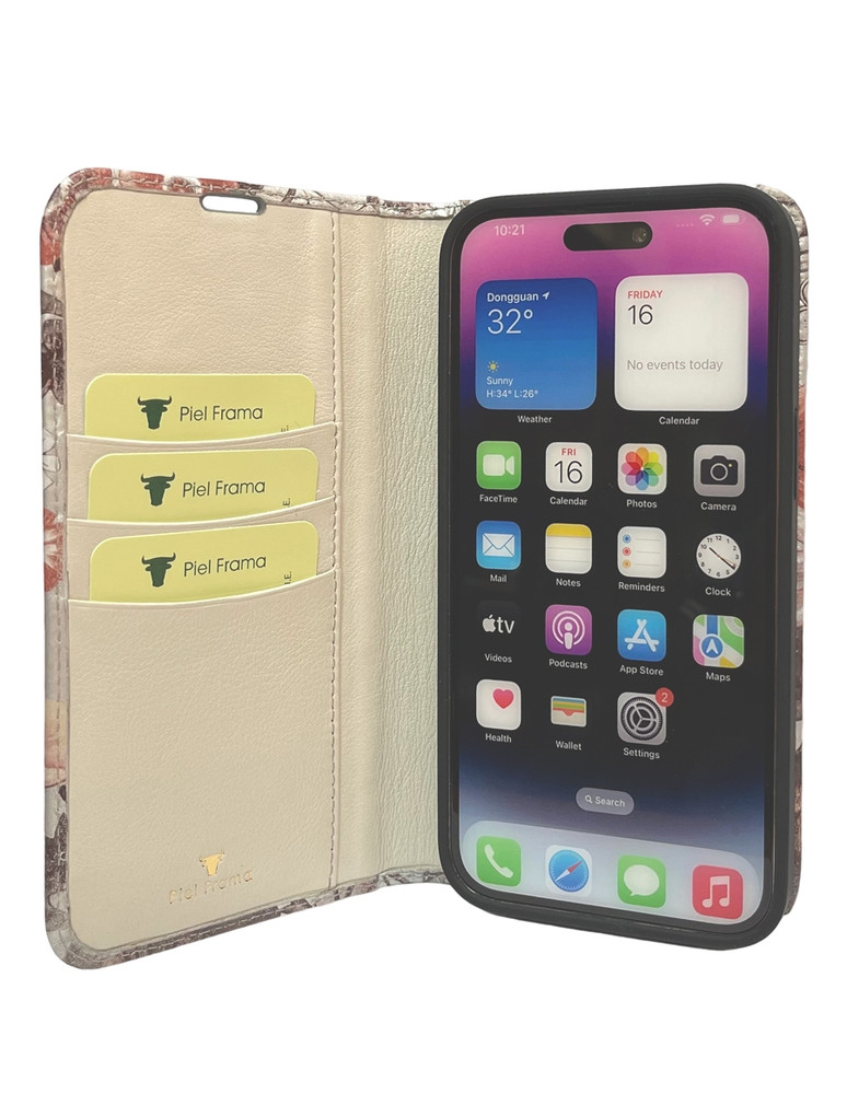 Piel Frama iPhone 15 Pro SPECIAL EDITION Beige Flower FramaSlim Leather Case