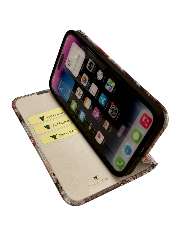 Piel Frama iPhone 15 Pro SPECIAL EDITION Beige Flower FramaSlim Leather Case