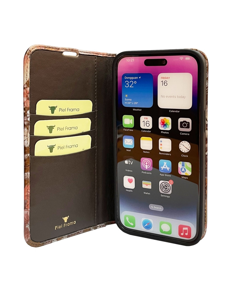 Piel Frama iPhone 15 Pro SPECIAL EDITION Brown Flower framaSlim Leather Case