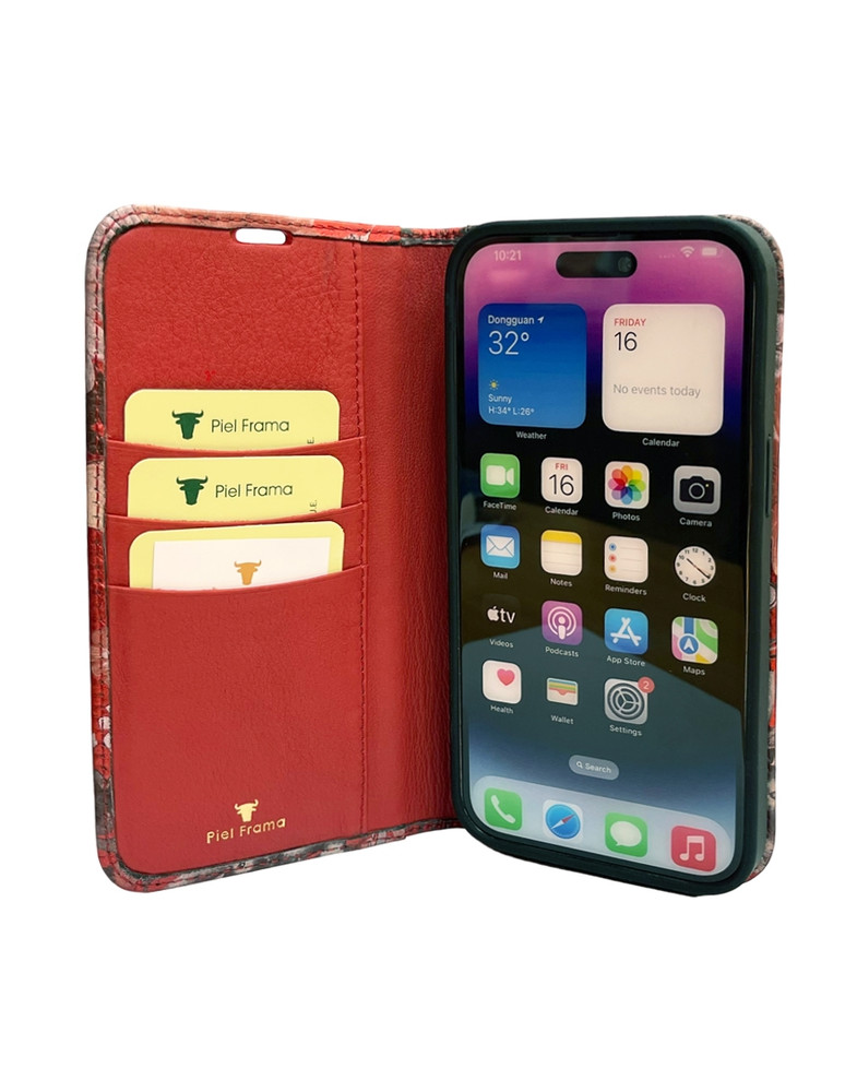 Piel Frama iPhone 15 Pro SPECIAL EDITION Red Flower FramaSlim Leather Case