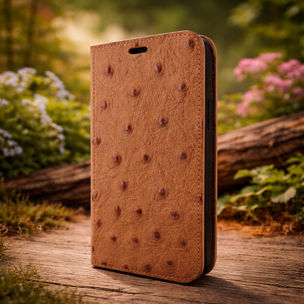 Piel Frama iPhone 15 Pro Tan Ostrich FramaSlim Leather Case