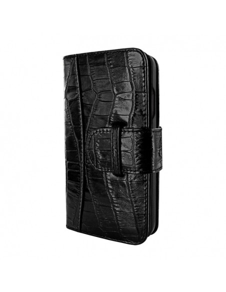 Piel Frama iPhone 15 Pro Black Crocodile WalletMagnum Leather Case