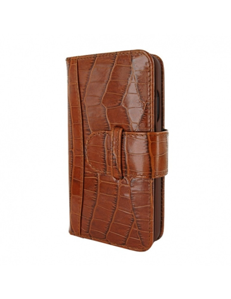 Piel Frama iPhone 15 Pro Brown Crocodile WalletMagnum Leather Case