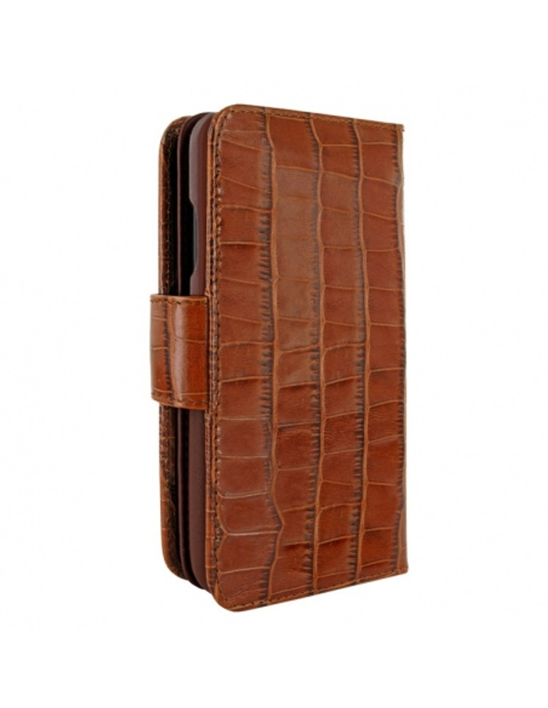Piel Frama iPhone 15 Pro Brown Crocodile WalletMagnum Leather Case