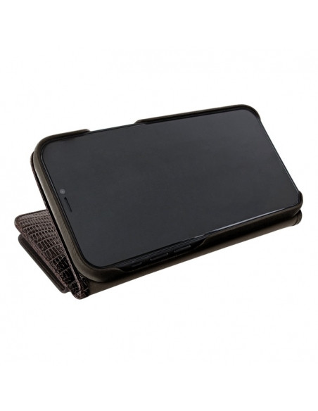 Piel Frama iPhone 15 Pro Brown Lizard WalletMagnum Leather Case