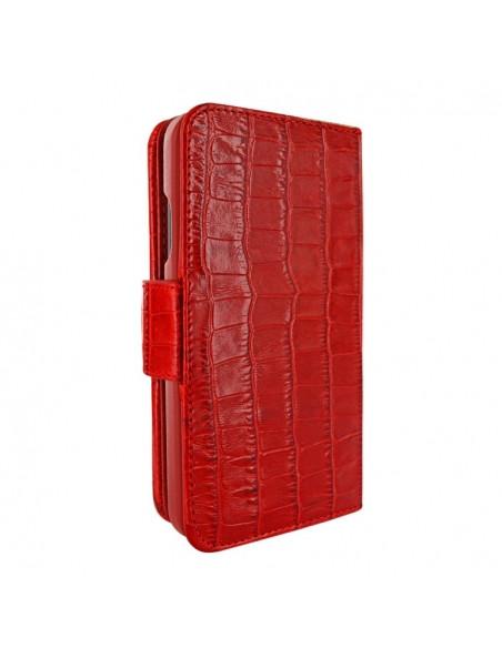 Piel Frama iPhone 15 Pro Red Crocodile WalletMagnum Leather Case