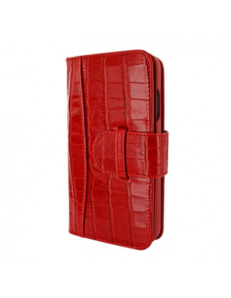 Piel Frama iPhone 15 Pro Red Crocodile WalletMagnum Leather Case