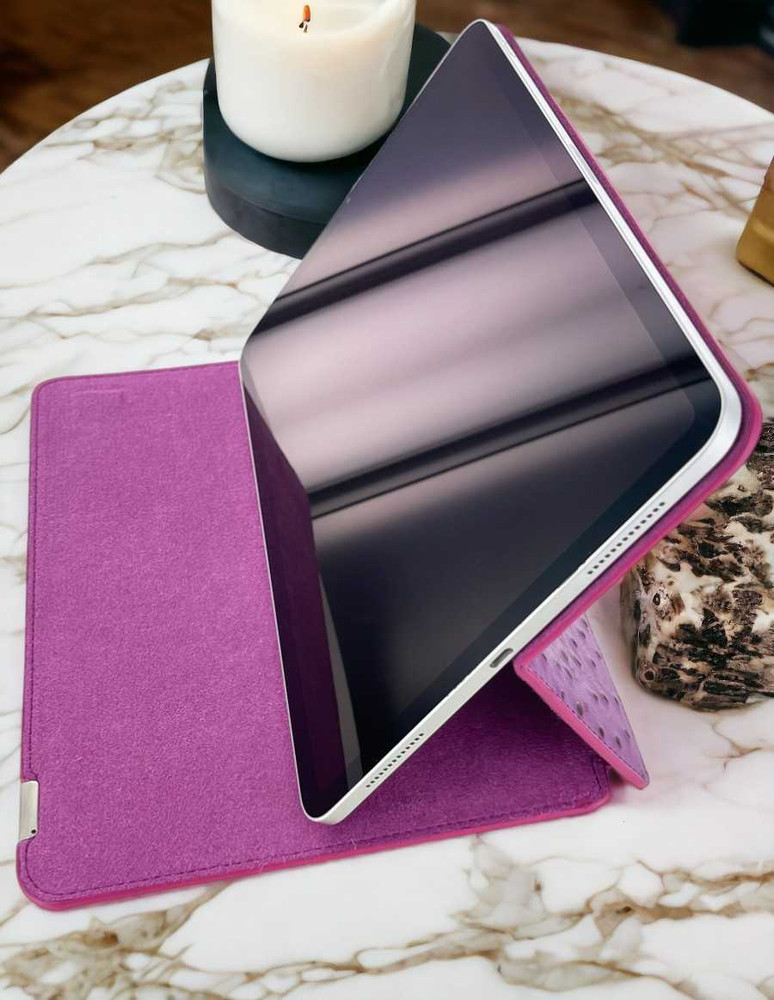 Piel Frama Burgundy Ostrich FramaSlim Leather Case for iPad Pro 13-inch (2024)