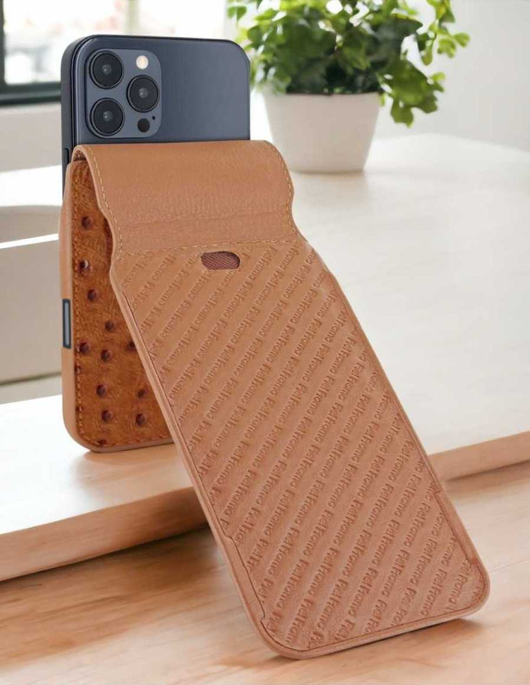 Piel Frama Tan Ostrich iMagnum Leather Case for iPhone 16 Pro | iPhone 16