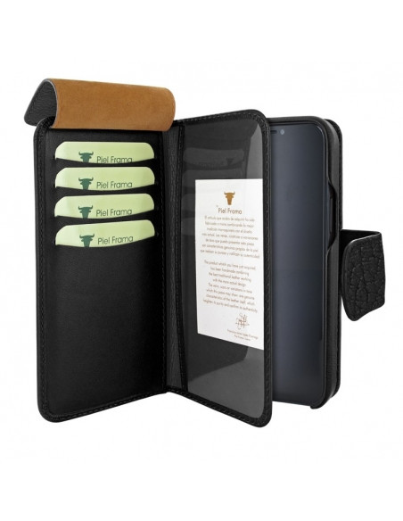 Piel Frama Black WalletMagnum Leather Case for iPhone 16
