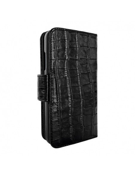 Piel Frama Black Crocodile WalletMagnum Leather Case for iPhone 16 Pro