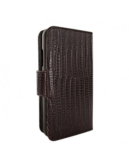 Piel Frama Brown Lizard WalletMagnum Leather Case for iPhone 16 Pro