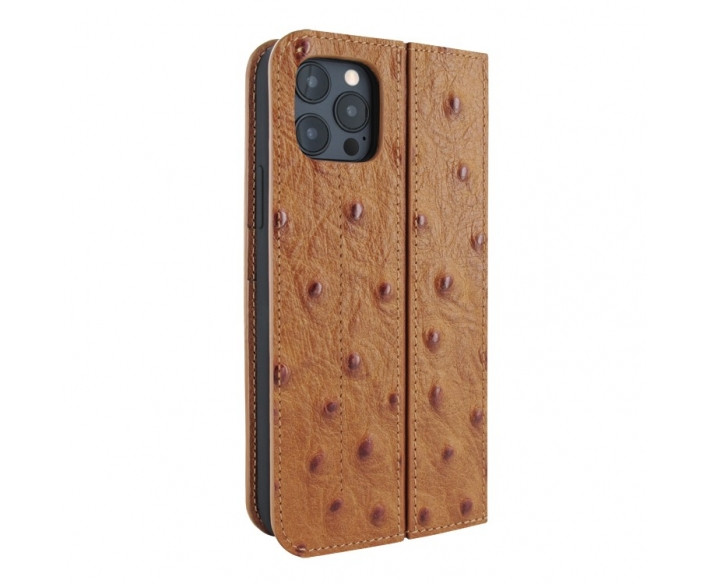 Piel Frama Tan Ostrich FramaSlim Leather Case for iPhone 16 Pro Max