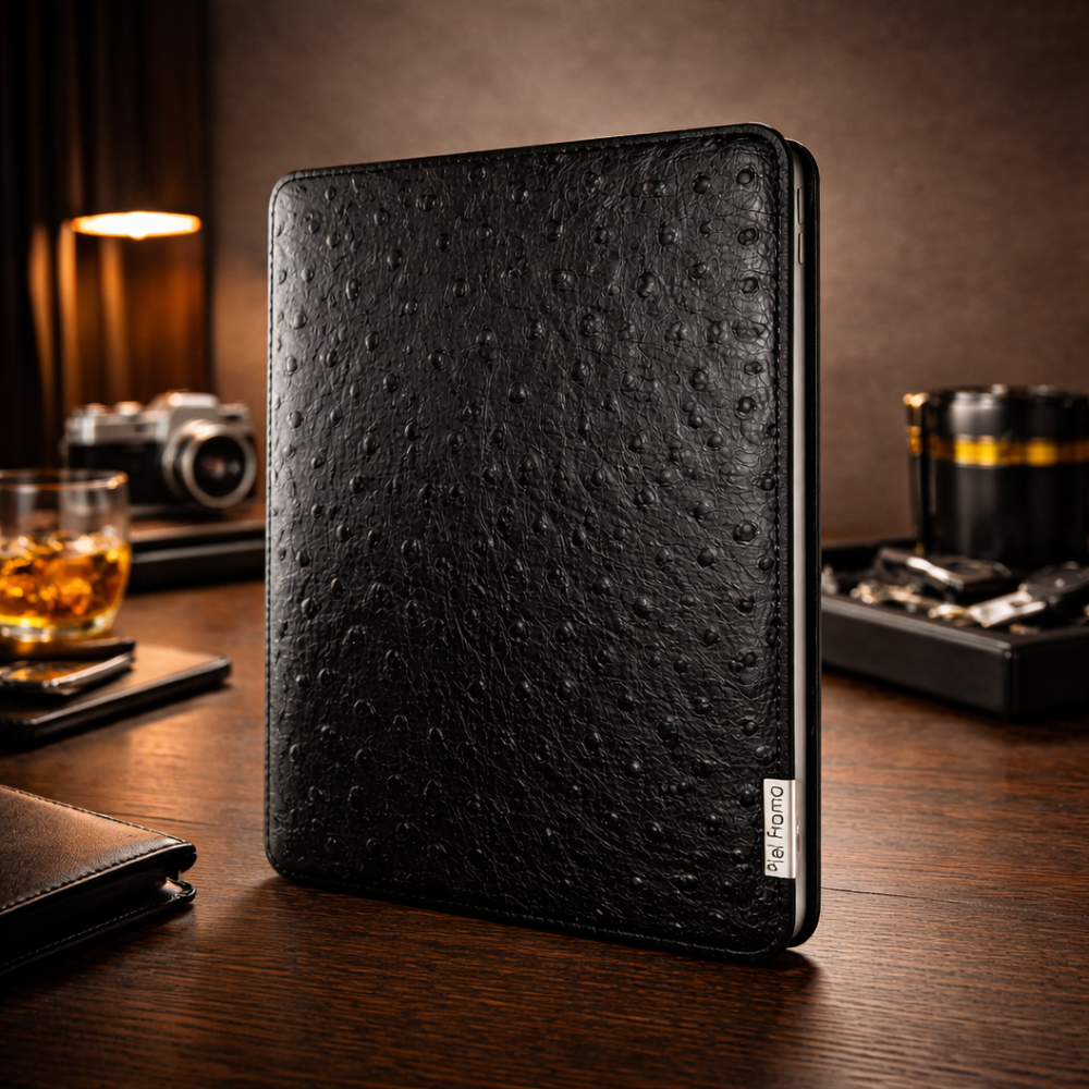 Piel Frama Black Ostrich FramaSlim Leather Case for iPad Air 13-inch (2024-2025)