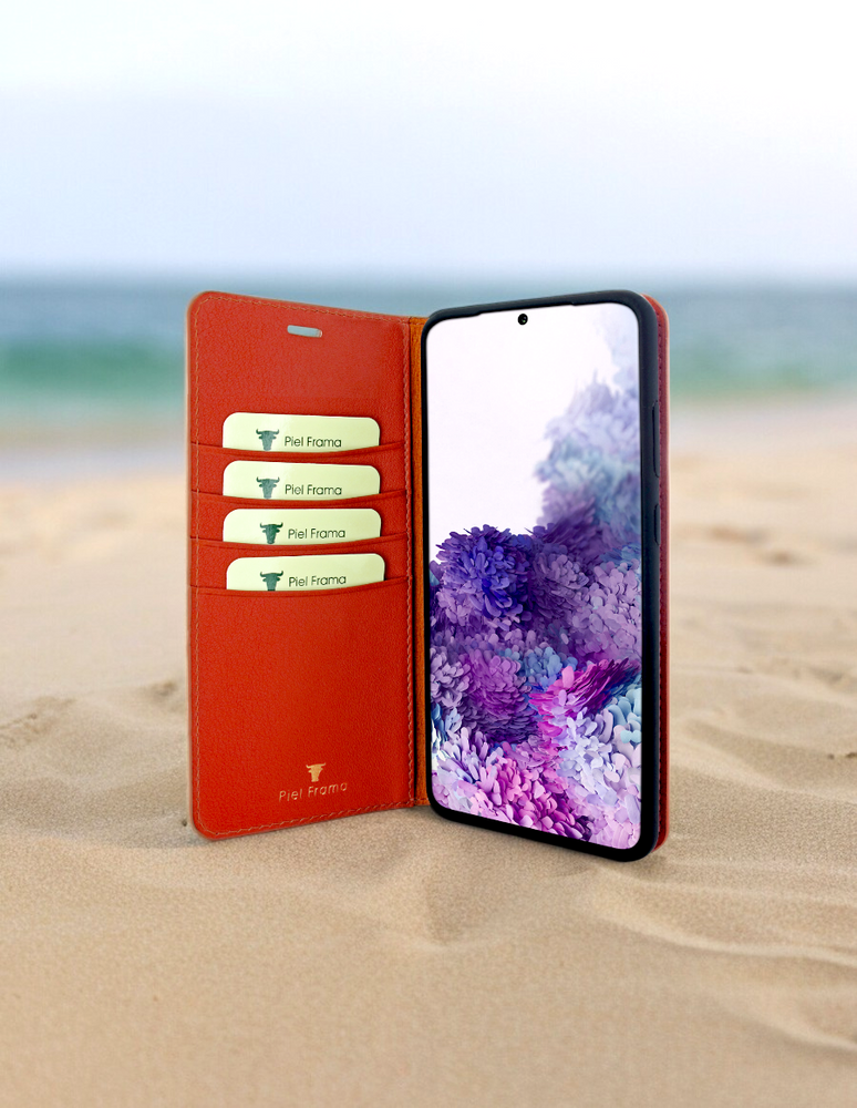 Piel Frama Red FramaSlimCards Leather Case for Samsung Galaxy S25 Plus